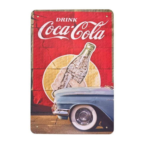 レトロ ブリキ看板 コカ・コーラ Car 20×30cm