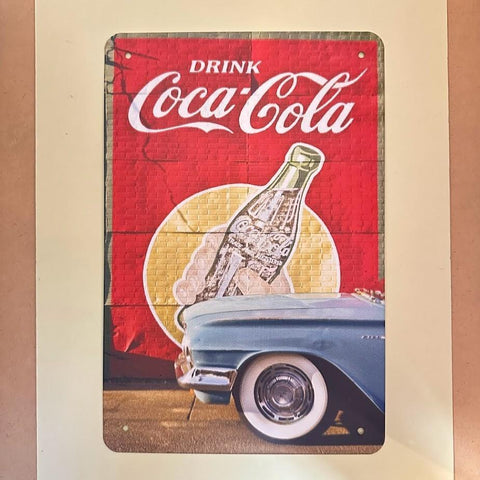 レトロ ブリキ看板 コカ・コーラ Car 20×30cm