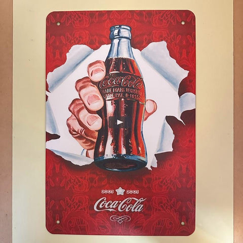 レトロ ブリキ看板 コカ・コーラ 2005 20×30cm
