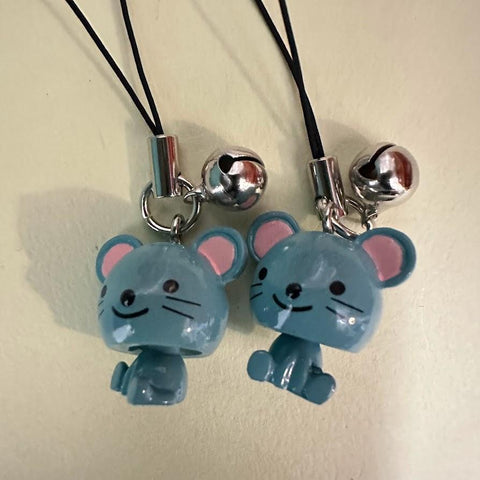 ゆらゆら干支 ねずみキーホルダー 2個×2cm セット