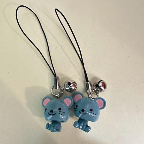 ゆらゆら干支 ねずみキーホルダー 2個×2cm セット