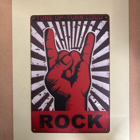 レトロ ブリキ看板 ROCK 20×30cm