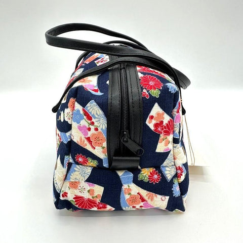 四季彩百花 和柄 トートバック 紺 23cm