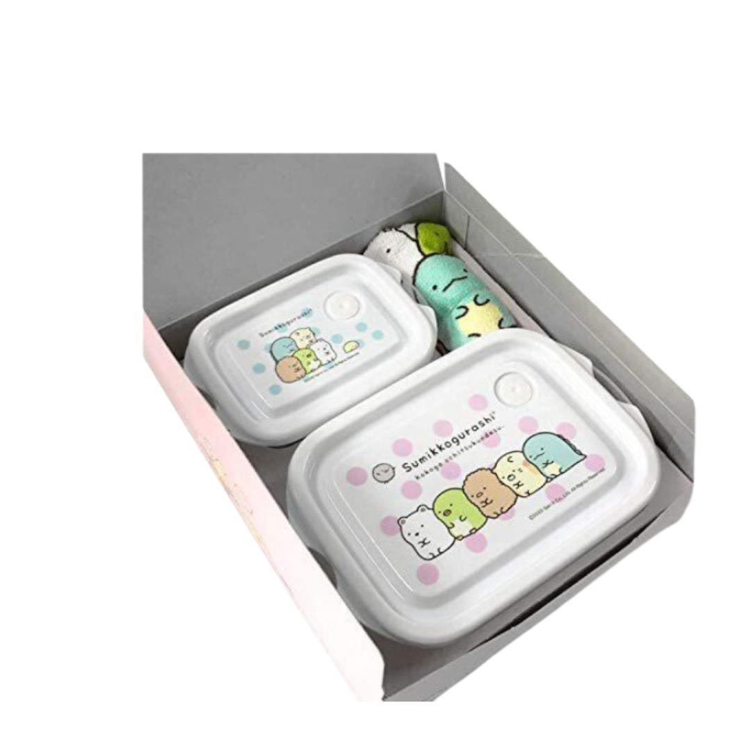 すみっコぐらし フードコンテナ&おしぼりセット 500mL
