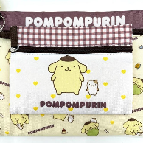 サンリオ ポムポムプリン 3連ポーチ 小物入れ 27cm