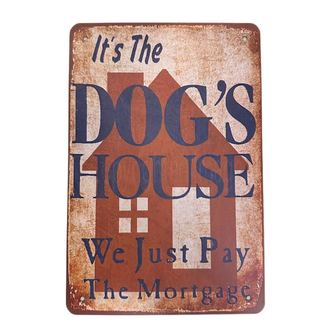 レトロ ブリキ看板 DOG's HOUSE 20×30cm