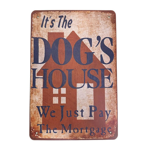 レトロ ブリキ看板 DOG's HOUSE 20×30cm