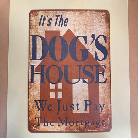 レトロ ブリキ看板 DOG's HOUSE 20×30cm
