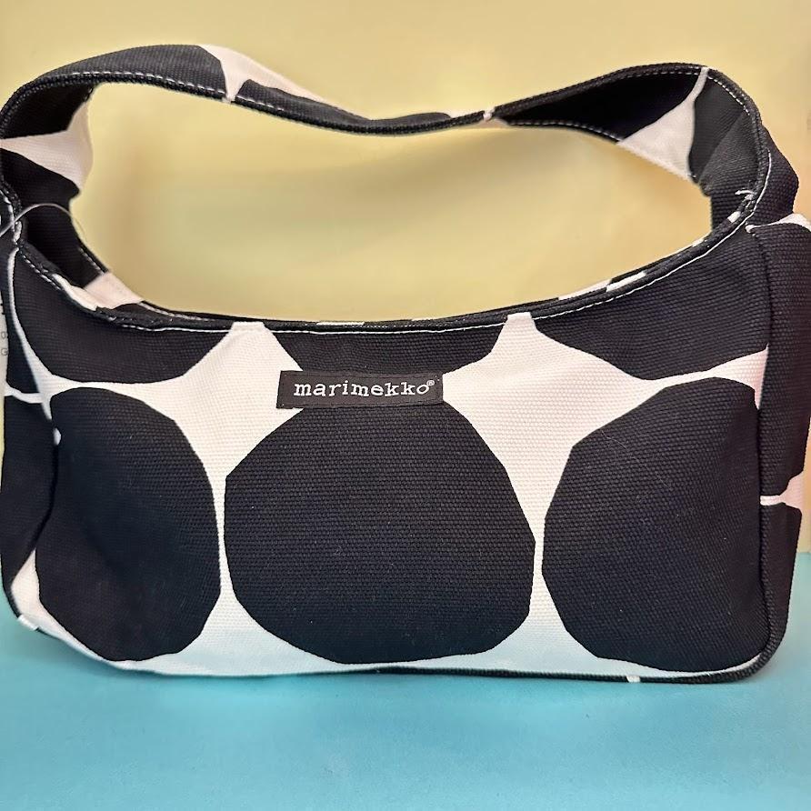 激レア Marimekko ハンドバック 白黒 33.5×33cm