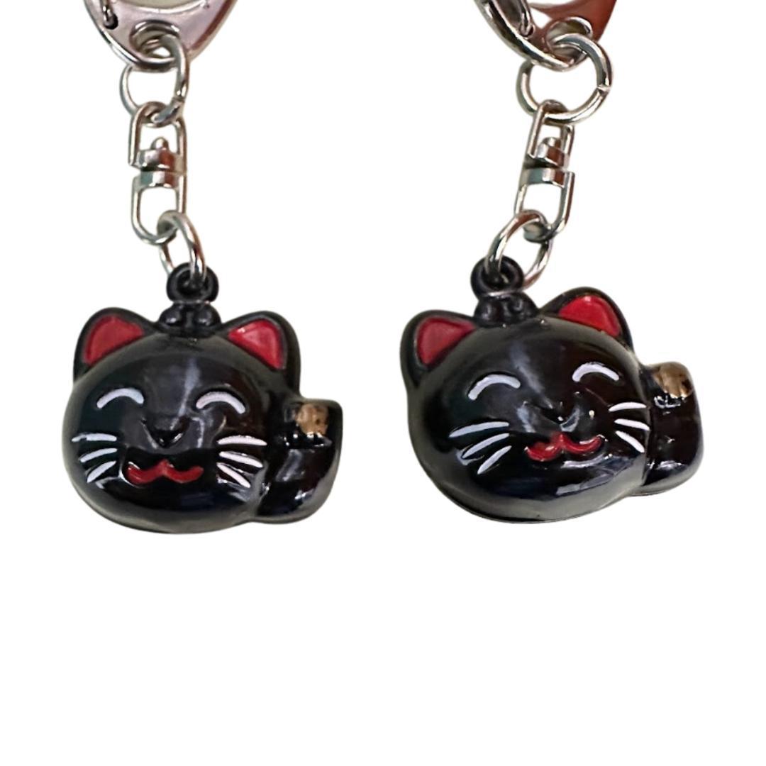 黒猫 キーホルダー 2個×2cmセット