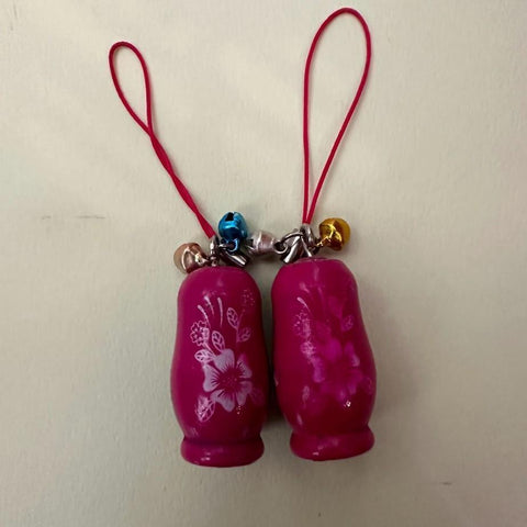 マトリョーシカ キーホルダー ムラサキ 2個セット 3.5cm