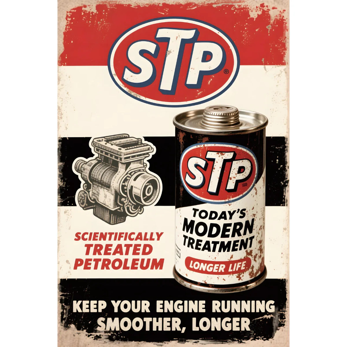 STP モーターオイル ビンテージ サイン レトロ アメリカン 雑貨 ブリキ看板 インテリア