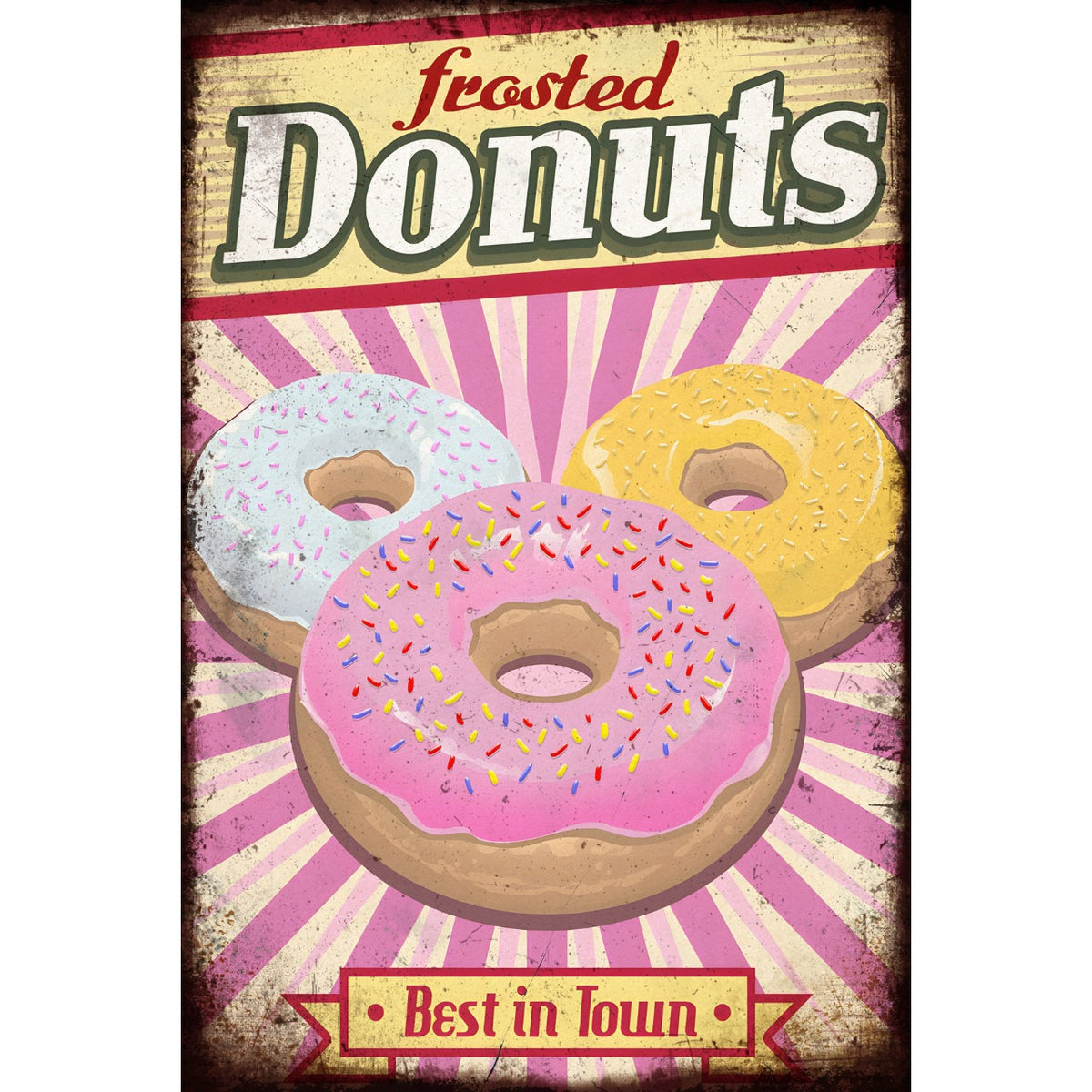 ドーナツ カラフル ポスター スイーツ アメリカン カフェ風 インテリア ブリキ看板