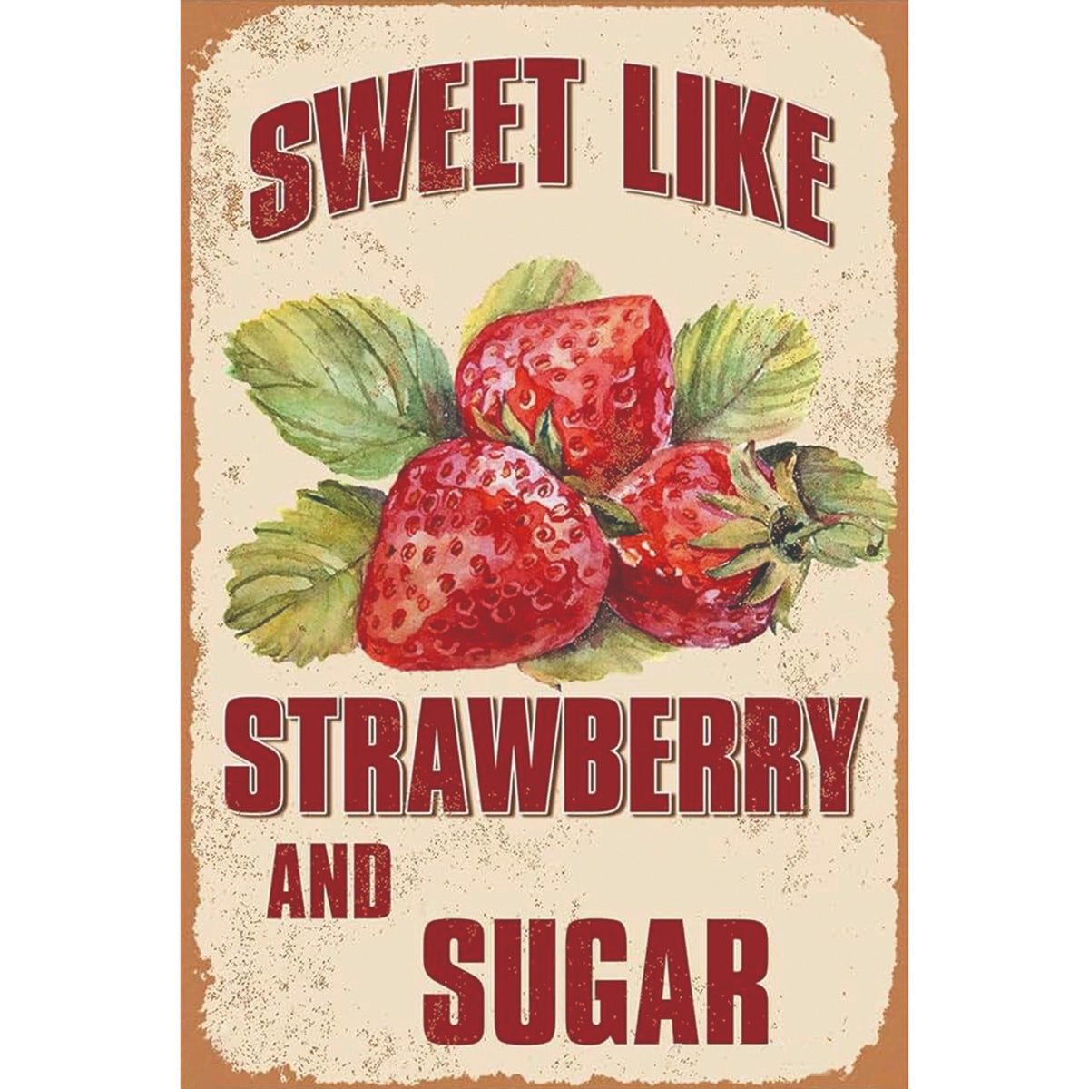 ストロベリー いちご スイート カフェ風 ヴィンテージ ブリキ看板