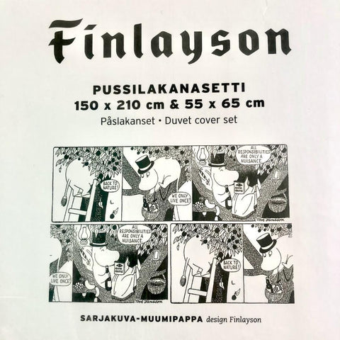 Finlayson ムーミンパパ コミック絵柄の布団 枕カバー150×210cm-