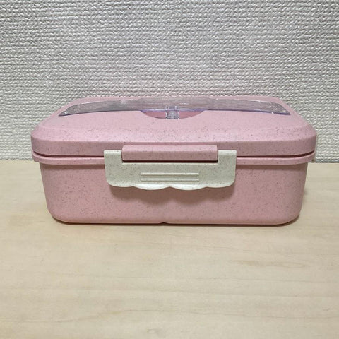 スプーン フォーク付き ランチボックス ピンク
